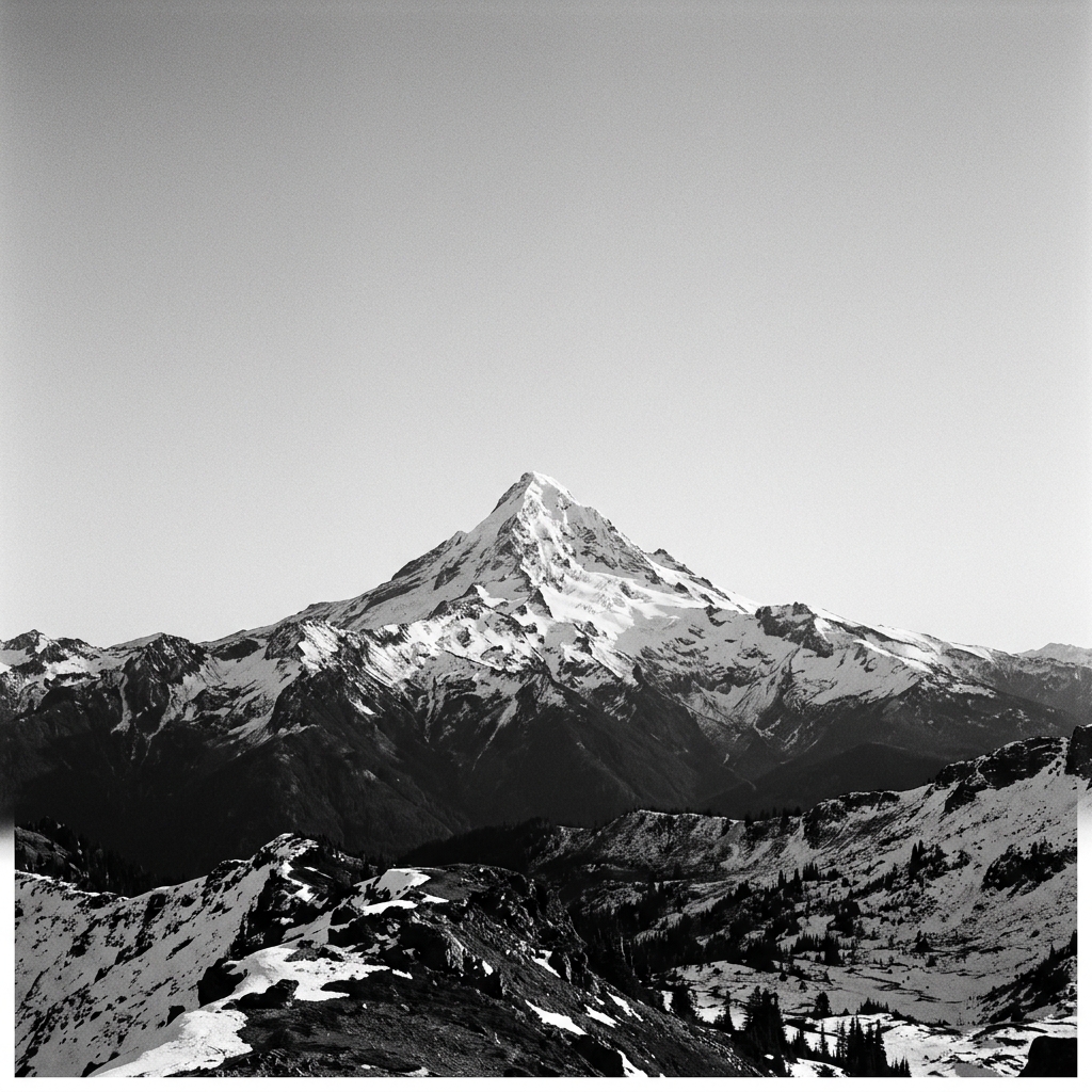 Snow-capped mountain peak